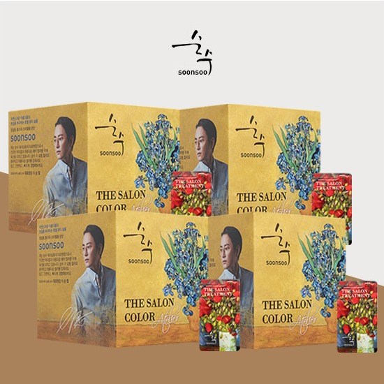  순수 더 살롱 컬러 아뜰리에 와인브라운 4박스 염색약, 단품, 단품