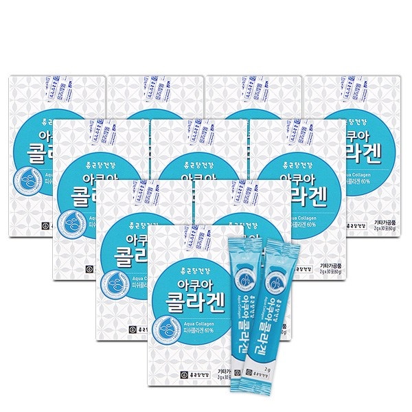  할인정보,  종근당건강 아쿠아 콜라겐 30포 10박스 : 오늘의 특가