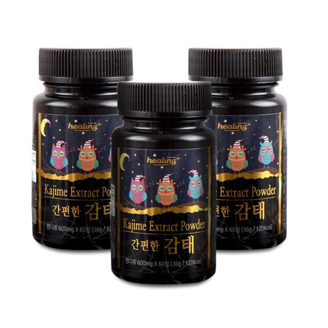 힐링 "제주 감태60정x3병 천연 잠잘오는 수면 영양제 감태 추출물 분말 환 ", 3병, 600mg x 60정 추천해요