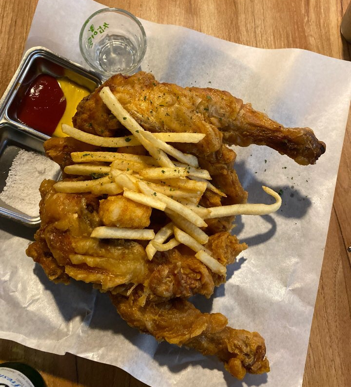  송도술집 꼴목 옛날통닭이 서비스 가성비 좋은 포차