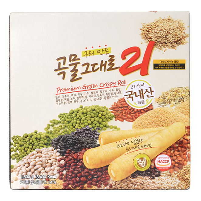 (로켓배송)구워만든 곡물 그대로 21 크리스피 롤, 1500g, 1개 추천해요