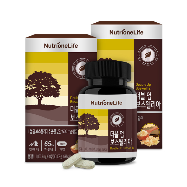  인기있는 뉴트리원 고농축 보스웰릭산 최고함량 65% 보스웰리아 1000mg 관절 연골 뼈 건강, 2box, 30정 추천