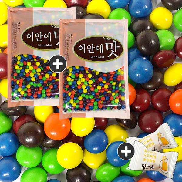  주전부리몰 1+1 원형초코빈(500g) 총2봉(+맛보기 밀크츄2개), 2봉, 500g 추천해요
