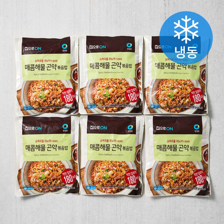  집으로온 매콤 해물 곤약 볶음밥 냉동 200g 6개
