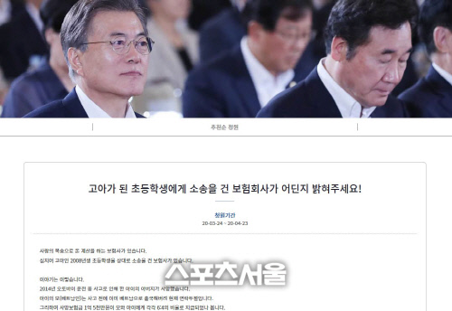 "고아가 된 초등학생에게 소송건 보험사" "고아가 된 초등학생에게 소송건 보험사"