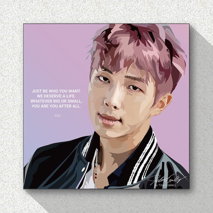  [픽미업]  엘리스샵 타이탄갤러리BTS RM 명언 인테리어액자25x25cm  파는 곳
