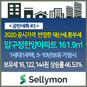  압구정 한양아파트 161.9m²(1세대1주택 단독명의 vs 공동명의 비교) : 2020 공동주택 공시가격 반영한 종합부동산세·재산세 계산-『공반세특 #3』