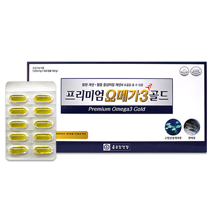  알뜰쇼핑정보,  종근당건강 프리미엄 오메가3 골드 1 050mg x 180캡슐 1박스 단품 : 오늘의 핫딜
