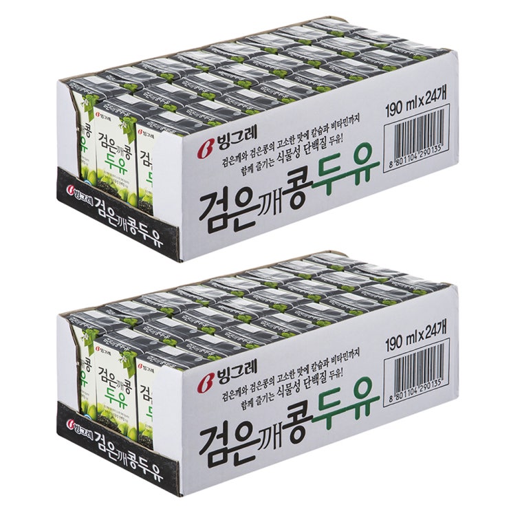  빙그레 검은깨콩 두유 190ml 48개입