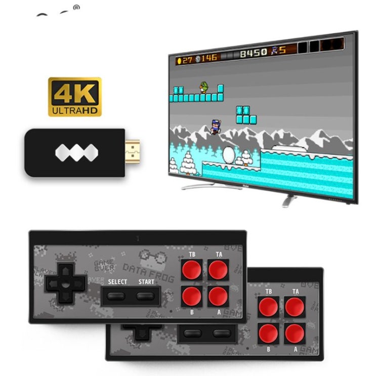 Y2 4 k 비디오 게임 콘솔 내장 568 클래식 게임 미니 레트로 콘솔 무선 컨트롤러 hdmi 출력 듀얼 플레이어, 1개, 회색 추천해요
