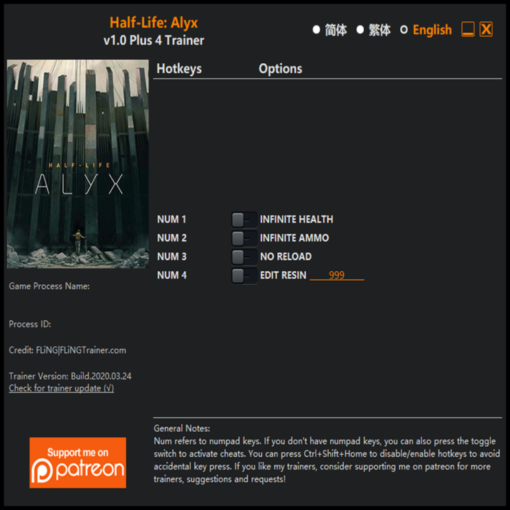  200324-하프라이프 알릭스 트레이너 (Half Life Alyx Trainer v1.0 +4)3DM