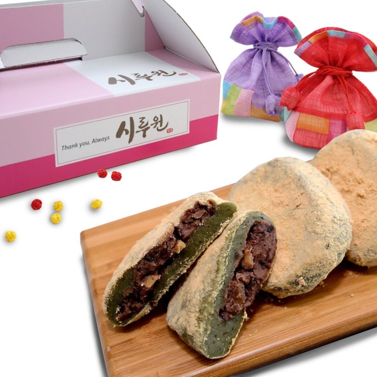   시루원 굳지않는 쑥오쟁이 떡 16개 선물세트고급포장 60g