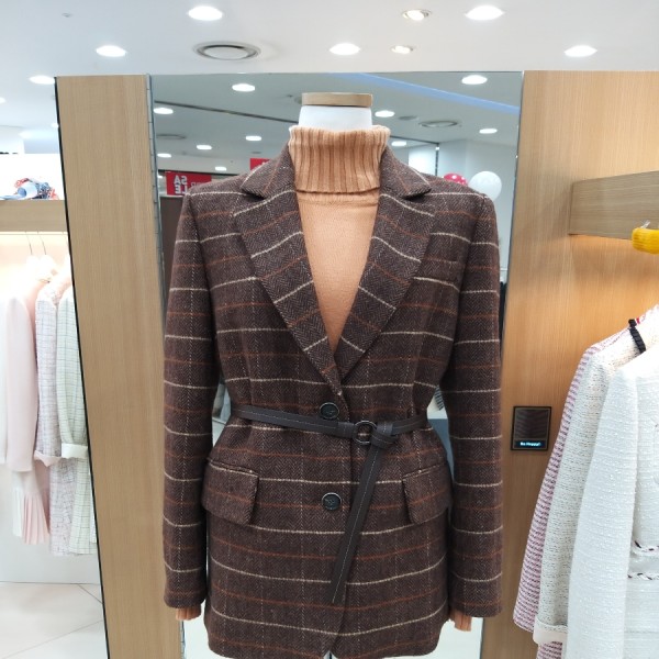  오늘의 패션정보 케네스레이디 체크 벨티드자켓EWJKJL0100BRC55 176,000