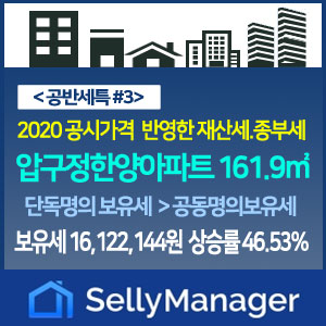  압구정 한양아파트 161.9m²: 2020 종부세·재산세 계산(1세대1주택 단독명의 vs 공동명의 비교)-『공반세특 #3』