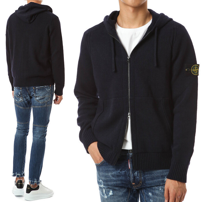  패몰션 Stone Island스톤아일랜드와펜 니트 후드 집업7115501A3 V0020