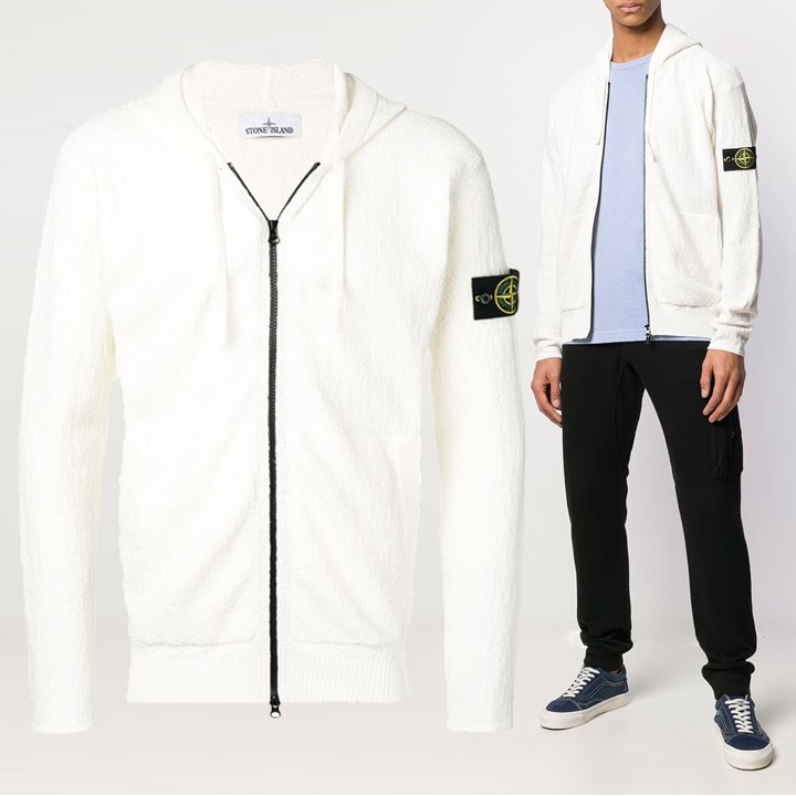 패션 Stone Island 스톤19SS 와펜 패치 엠보스 후드 집업 7015522D5 V0099