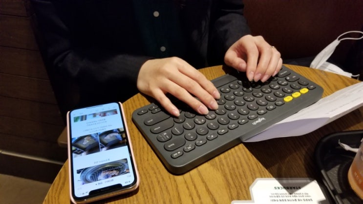  로지텍 블루투스 키보드 K380 스마트폰에 연결해서 사용