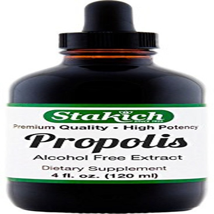 Stakich Bee Propolis 4 Ounce Liquid Extract 비염에좋은약 비염에좋은영양제 프로폴리스6000 면역력높이는영양제 코스트코프로폴리스 트루블루프로폴리스, 1개, 1