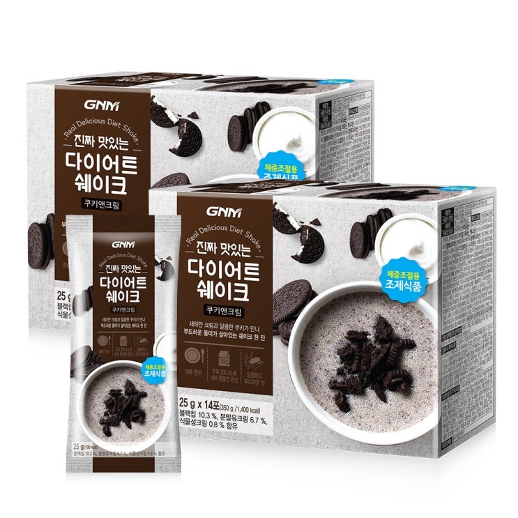  GNM자연의품격 진짜 맛있는 다이어트 쉐이크 쿠키앤크림 25g 28포