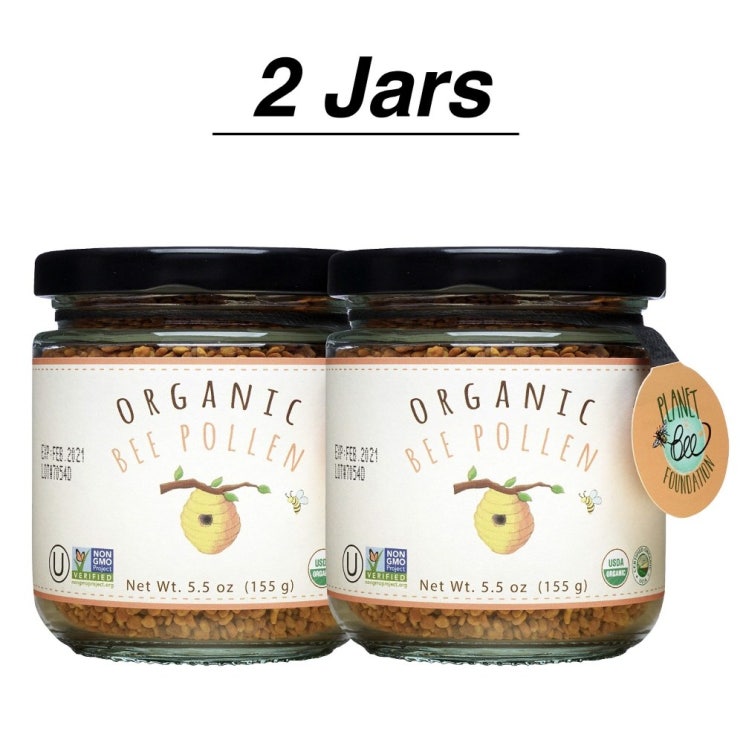  GREENBOW Organic Bee Pollen 5.5 oz 155g 2 Pack 비염에좋은약 비염에좋은영양제 프로폴리스6000 면역력높이는영양제 코스트코프로폴리스 트루, 1개, 1