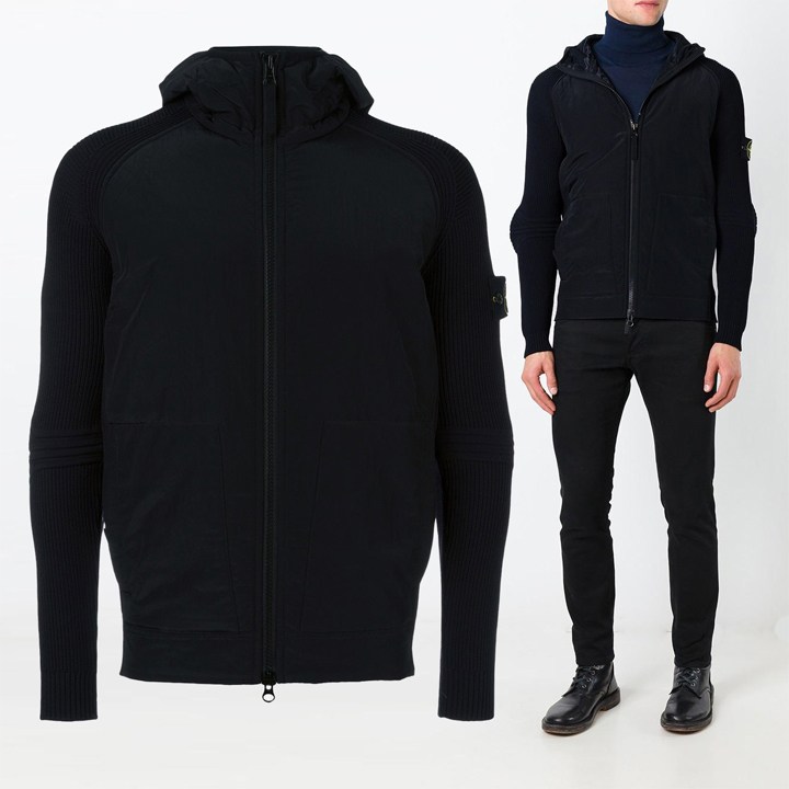  부자몰 STONE ISLAND 폴리 메탈 후드 집업 블랙 6515Q1447 V0029