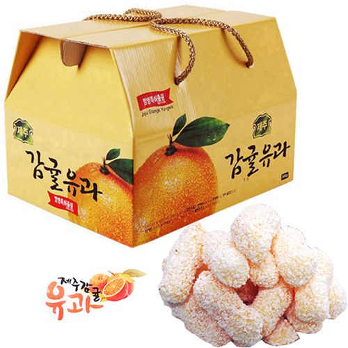  열매마을 제주 감귤유과 한과세트 500g 1개 일괄포장