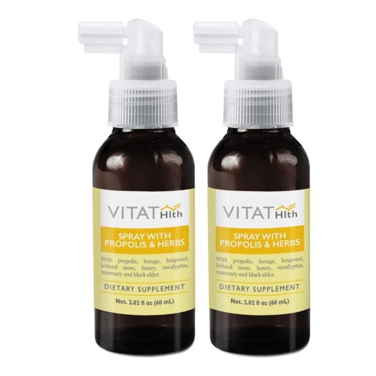 Vitat HLTH VITAT Adult Propolis Throat Spray 2.02 Oz 2 Pack 비염에좋은약 비염에좋은영양제 프로폴리스6000 면역력높이는영양제 코스트코프로폴리스 트루블루, 1개, 1