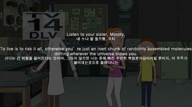  [영어명대사/명언] 릭앤모티 명대사 To live is risk it all