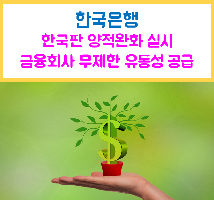 한국은행 무제한 유동성 공급 한국판 양적완화 실시 한국은행 무제한 유동성 공급 한국판 양적완화 실시