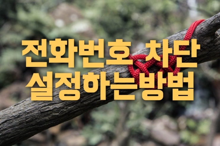  전화번호 통화 문자 차단 설정하는방법