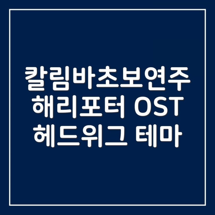  [칼림바 초보연주] 해리포터(Harry Potter) OST - 헤드위그 테마(Hedwig's Theme)kalimba 칼림바 연주