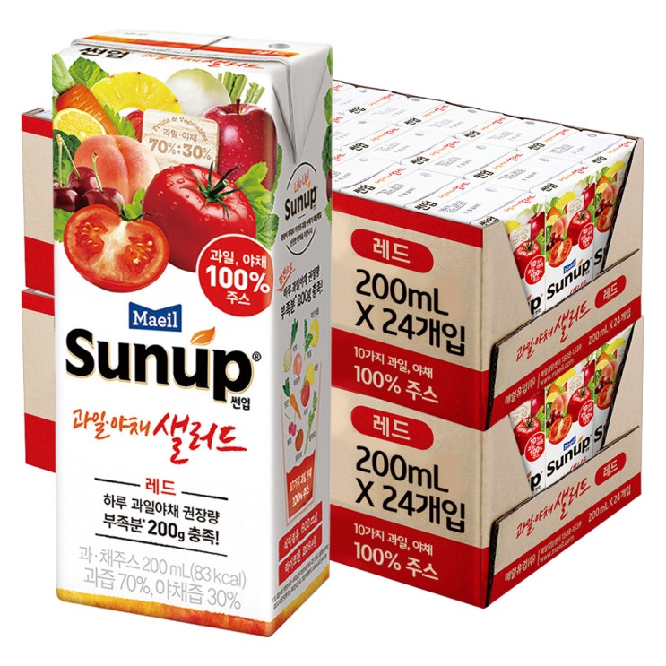 썬업 과일 야채 샐러드 주스 레드, 200ml, 48개 추천해요 썬업 과일 야채 샐러드 주스 레드, 200ml, 48개 추천해요