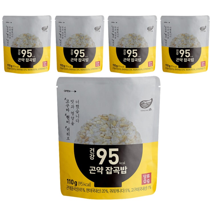  한채 건강 95kcal 곤약 잡곡밥 110g 5개