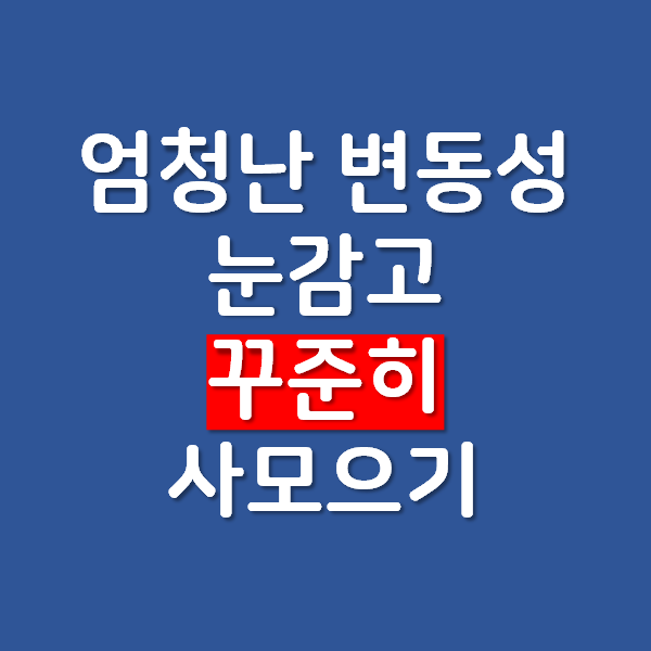  엄청난 변동성 장세 - 눈감고 꾸준히 사모으기