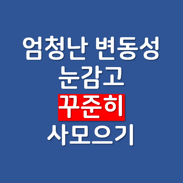 엄청난 변동성 장세 - 눈감고 꾸준히 사모으기