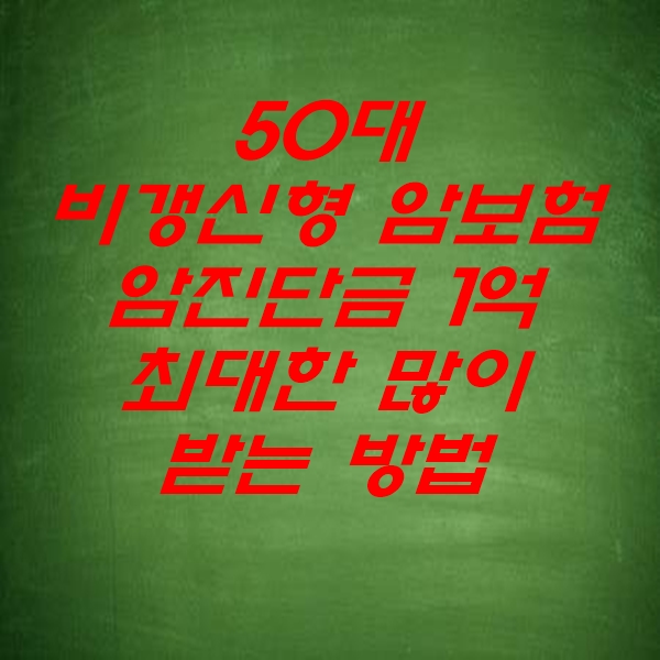 50대 비갱신형 암보험 100세까지 최대한 많이 받는 방법