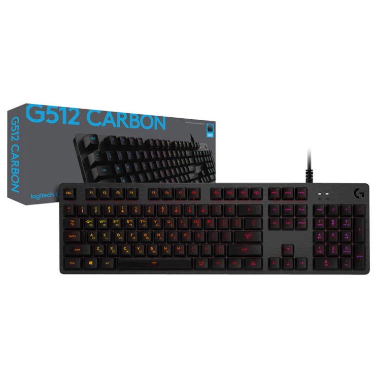   로지텍 G512 CARBON RGB 기계식 게이밍키보드 RomerG TACTILE YU0034 혼합 색상
