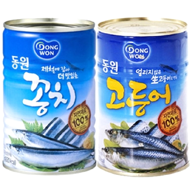 (로켓배송)동원 통조림 2종 세트, 동원꽁치 400g 1p + 고등어 400g 1p, 1세트 추천해요