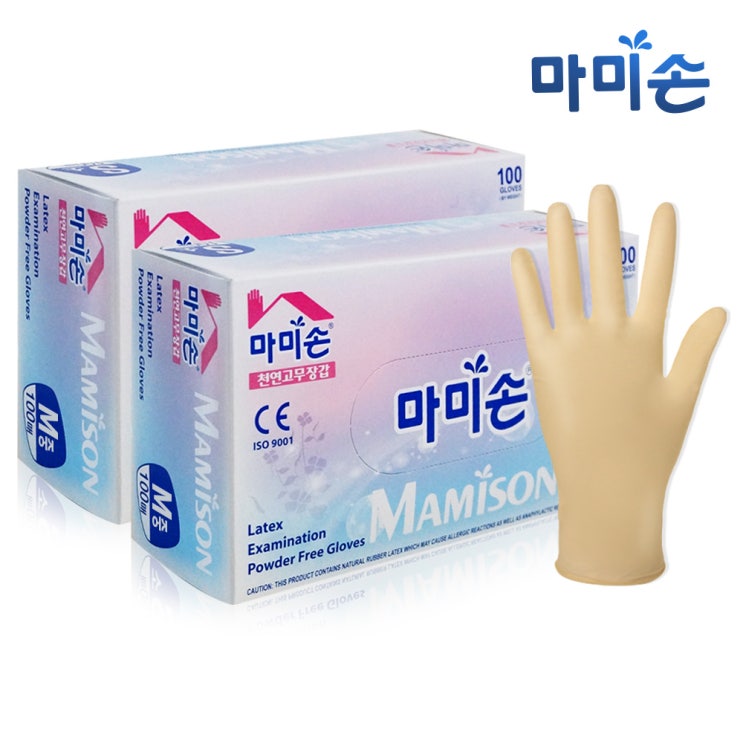  마미손 라텍스장갑(M)100매 x2개, 2개, 100매 추천해요