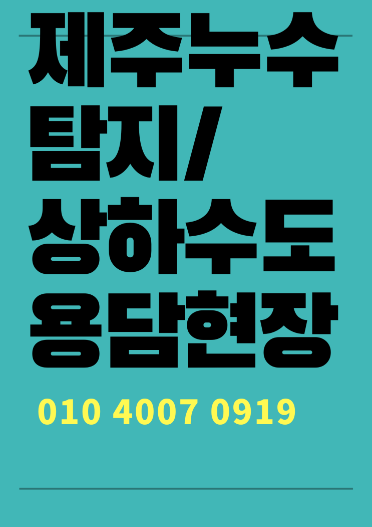  제주누수탐지  상하수도누수탐지 용담현장