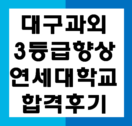  대구 달서구 서울대 합격자 출신 맞춤형 과외- 3등급 올리고 연세학교 합격후기