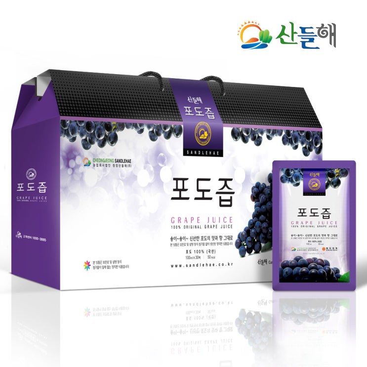 산들해 모두담은 포도즙, 30팩, 100ml 추천해요 산들해 모두담은 포도즙, 30팩, 100ml 추천해요