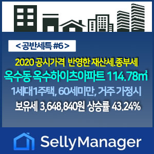 옥수동 옥수하이츠아파트 114.78m²: 2020 종부세·재산세 계산 (1세대1주택,거주,60세미만)-『공반세특 #6』