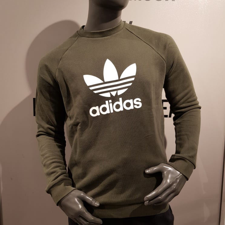  아디다스 adidas 트레포일 크루 TREFOIL CREW 맨투맨 카키 (DM7834)