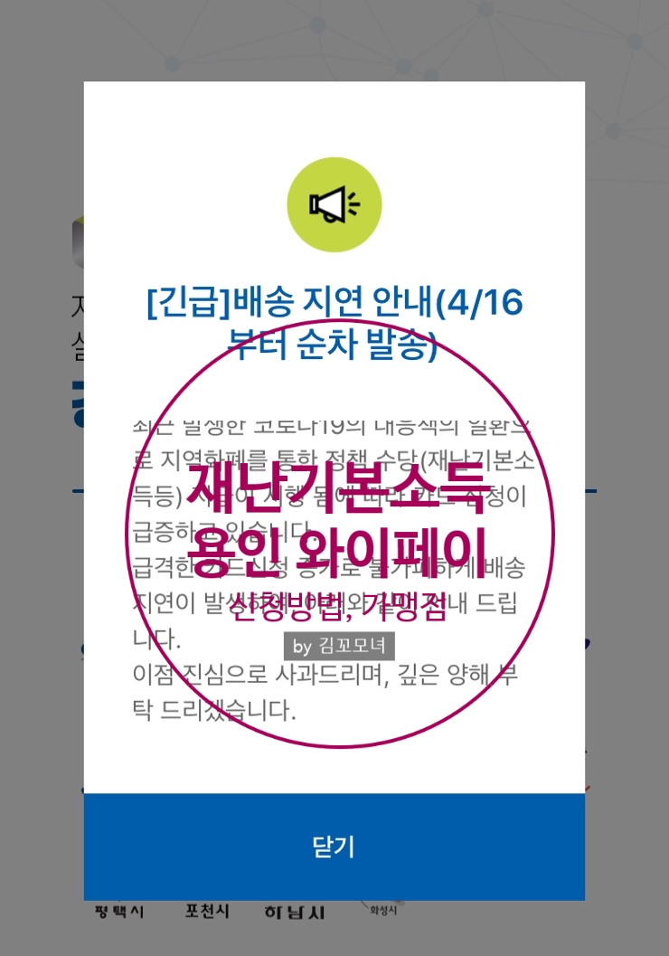  경기도 재난 기본소득 용인 와이페이 가맹점부터 확인하자(용인 와이페이신청방법, 가족 대리신청)