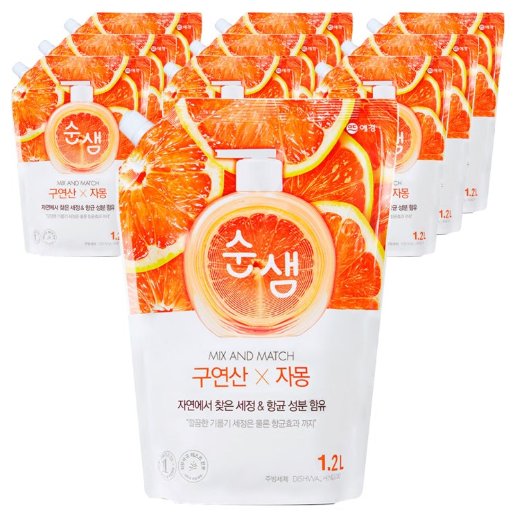 (로켓배송)순샘 구연산 자몽 주방세제 리필, 1.2L, 10개 가격정보 (로켓배송)순샘 구연산 자몽 주방세제 리필, 1.2L, 10개 가격정보