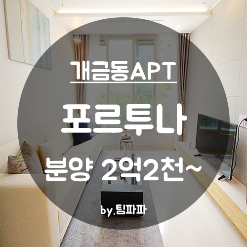 [부산 서면/개금동] 초역세권 신축아파트 개금 포르투나 21평형