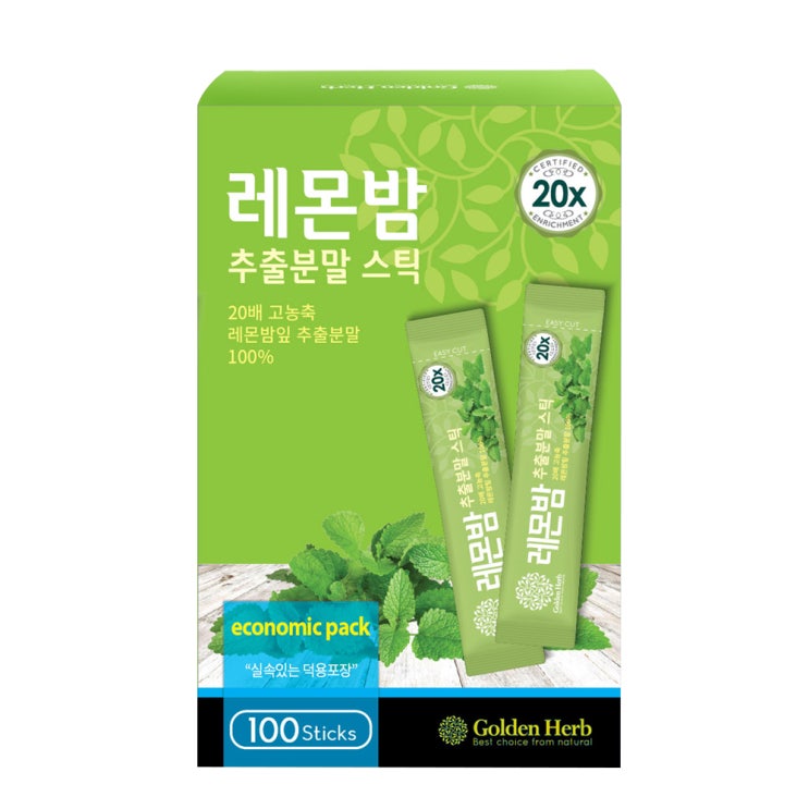 (로켓배송)골든허브 20배 고농축 레몬밤 추출분말 스틱, 1g, 100포 추천해요 (로켓배송)골든허브 20배 고농축 레몬밤 추출분말 스틱, 1g, 100포 추천해요