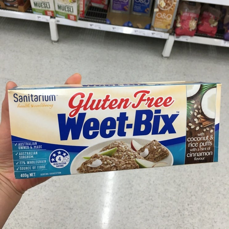 Sanitarium Weet-bix 위트빅스 글루텐프리 코코넛 시나몬 블랙퍼스트 시리얼 400gx3팩, 3팩, 400g 추천해요