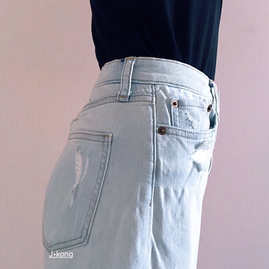 손바느질로 간단히 청바지 허리 줄이기